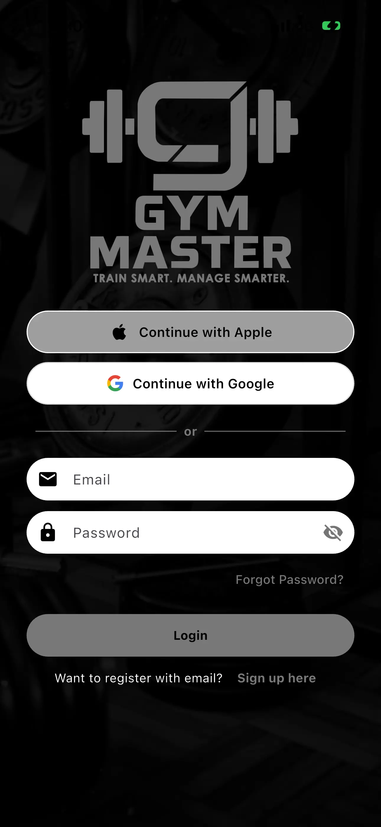 Gym Master App Screenshot