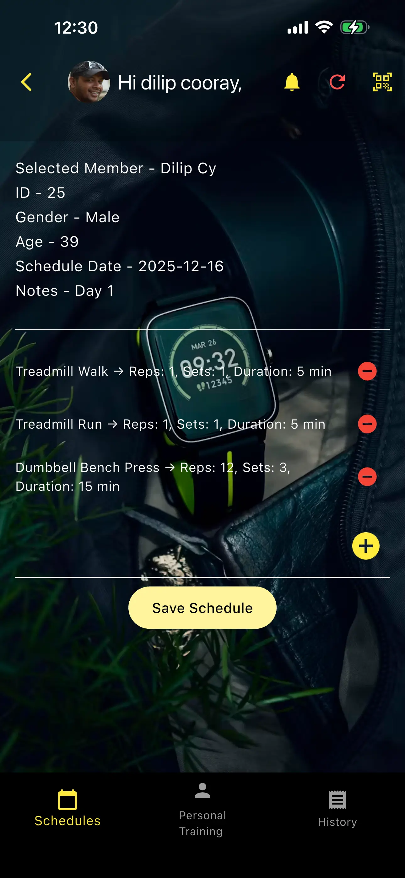 Gym Master App Screenshot