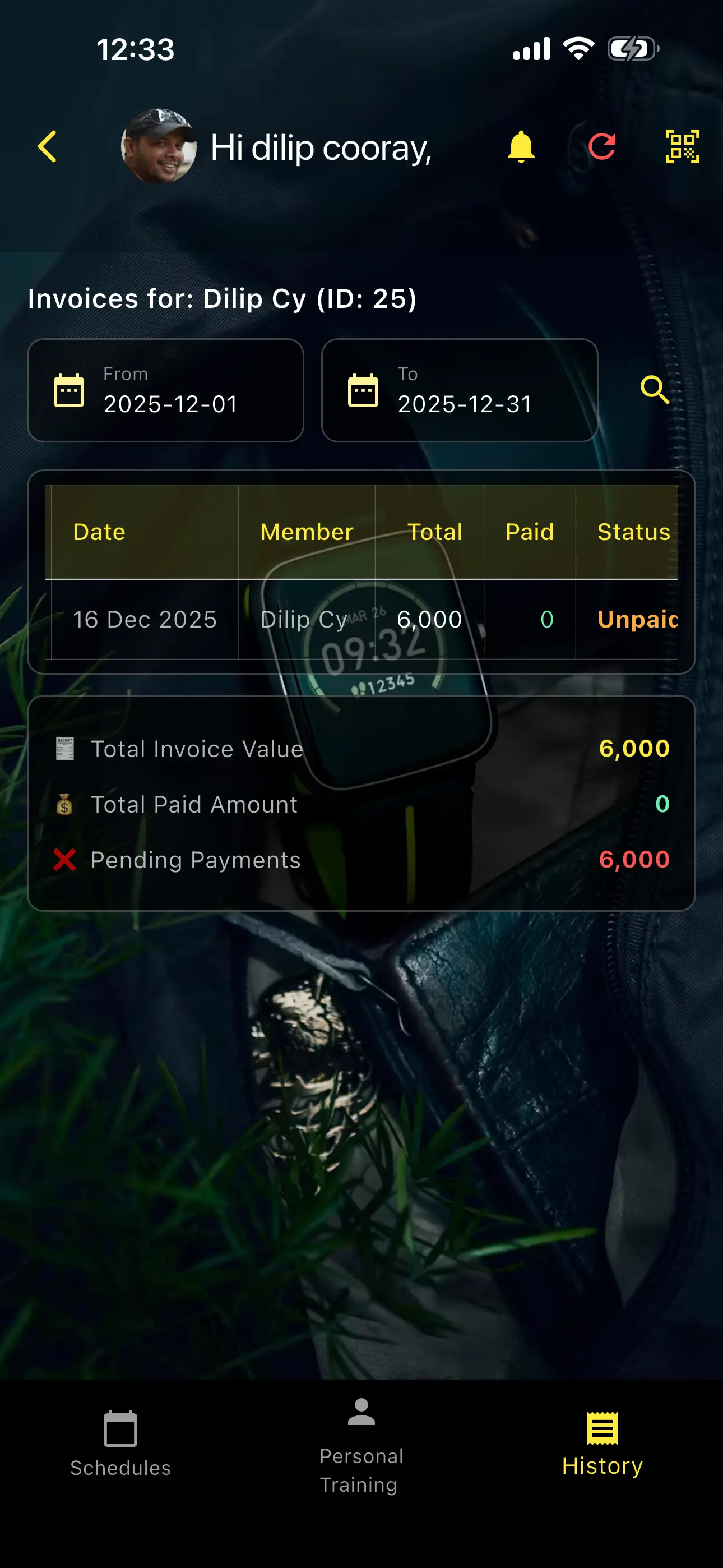 Gym Master App Screenshot
