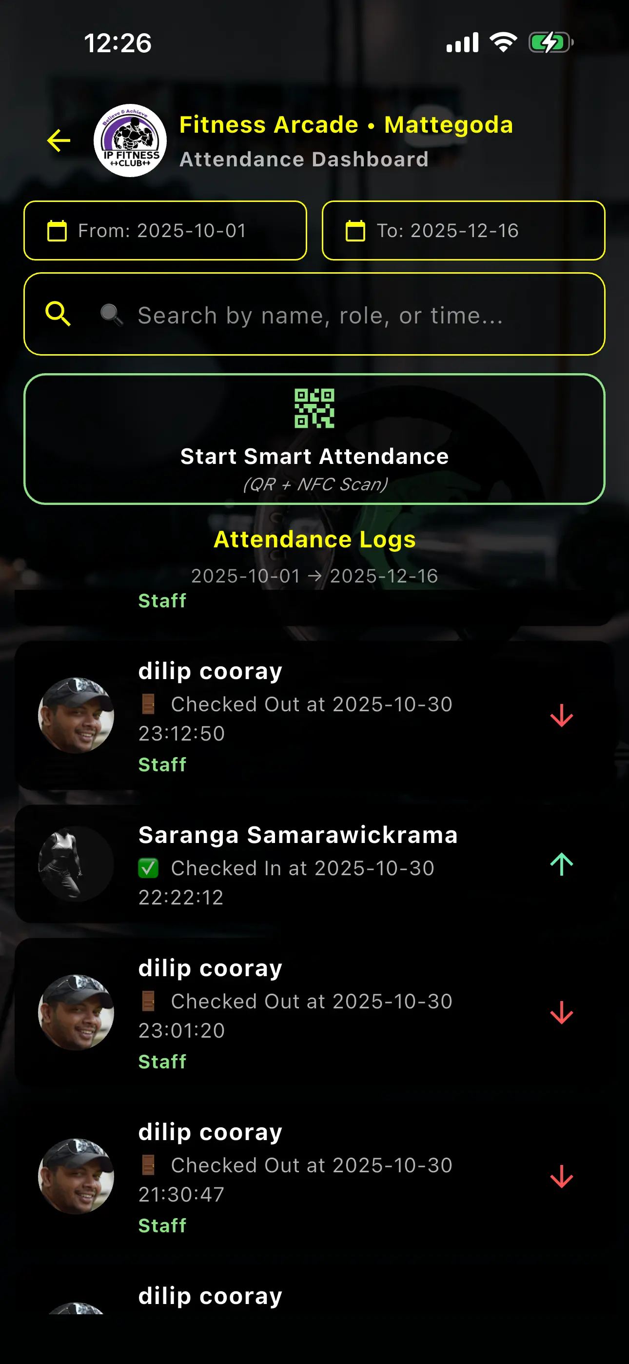 Gym Master App Screenshot